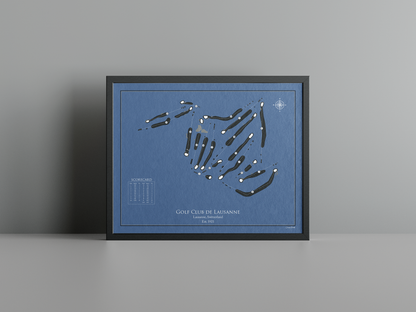 Golf Club de Lausanne golf course print, navy frame