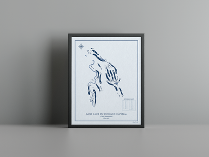 Golf Club du Domaine Impérial golf course print, blue frame