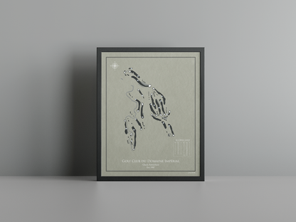 Golf Club du Domaine Impérial golf course print, brown frame
