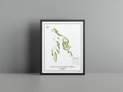 Golf Club du Domaine Impérial golf course print, white frame