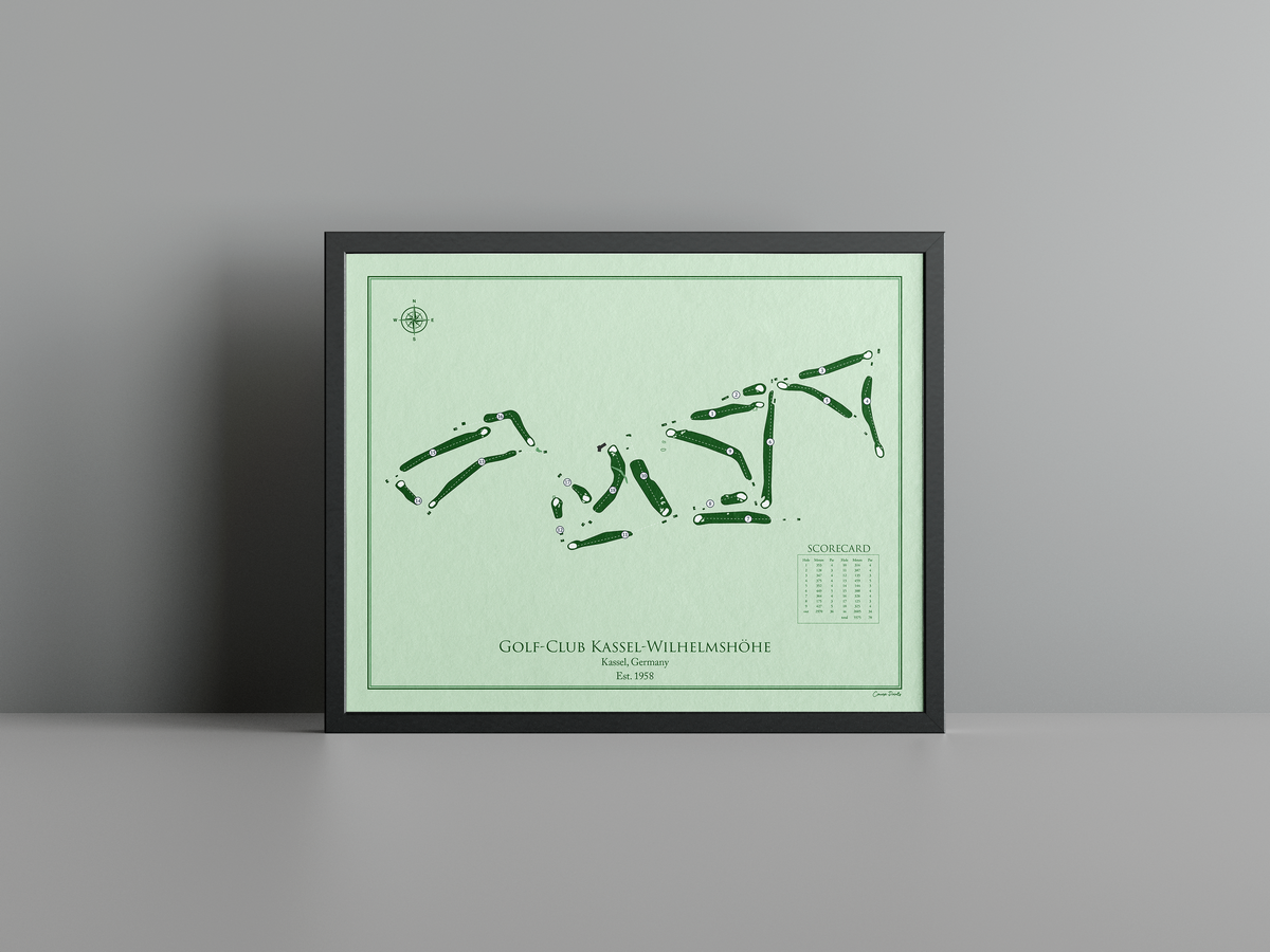 Golf-Club Kassel-Wilhelmshöhe golf course print, green frame