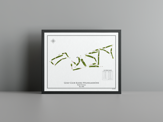 Golf-Club Kassel-Wilhelmshöhe golf course print, white frame