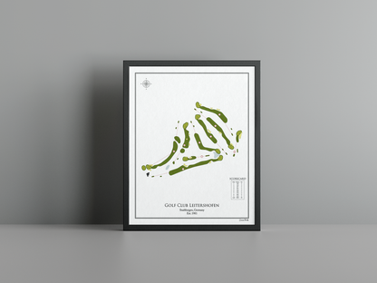 Golf Club Leitershofen golf course print, white frame