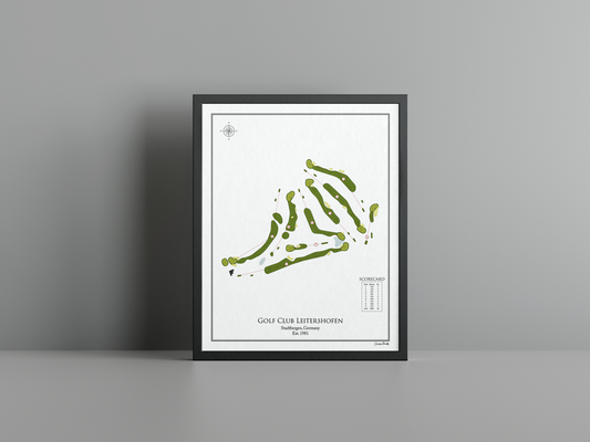 Golf Club Leitershofen golf course print, white frame