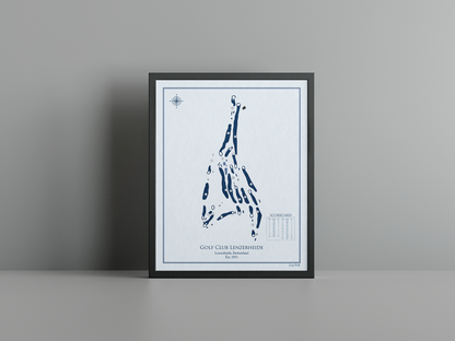Golf Club Lenzerheide golf course print, blue frame
