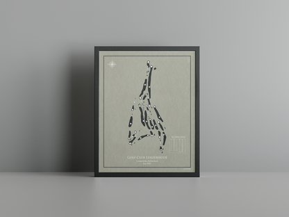 Golf Club Lenzerheide golf course print, brown frame