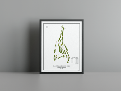 Golf Club Lenzerheide golf course print, white frame