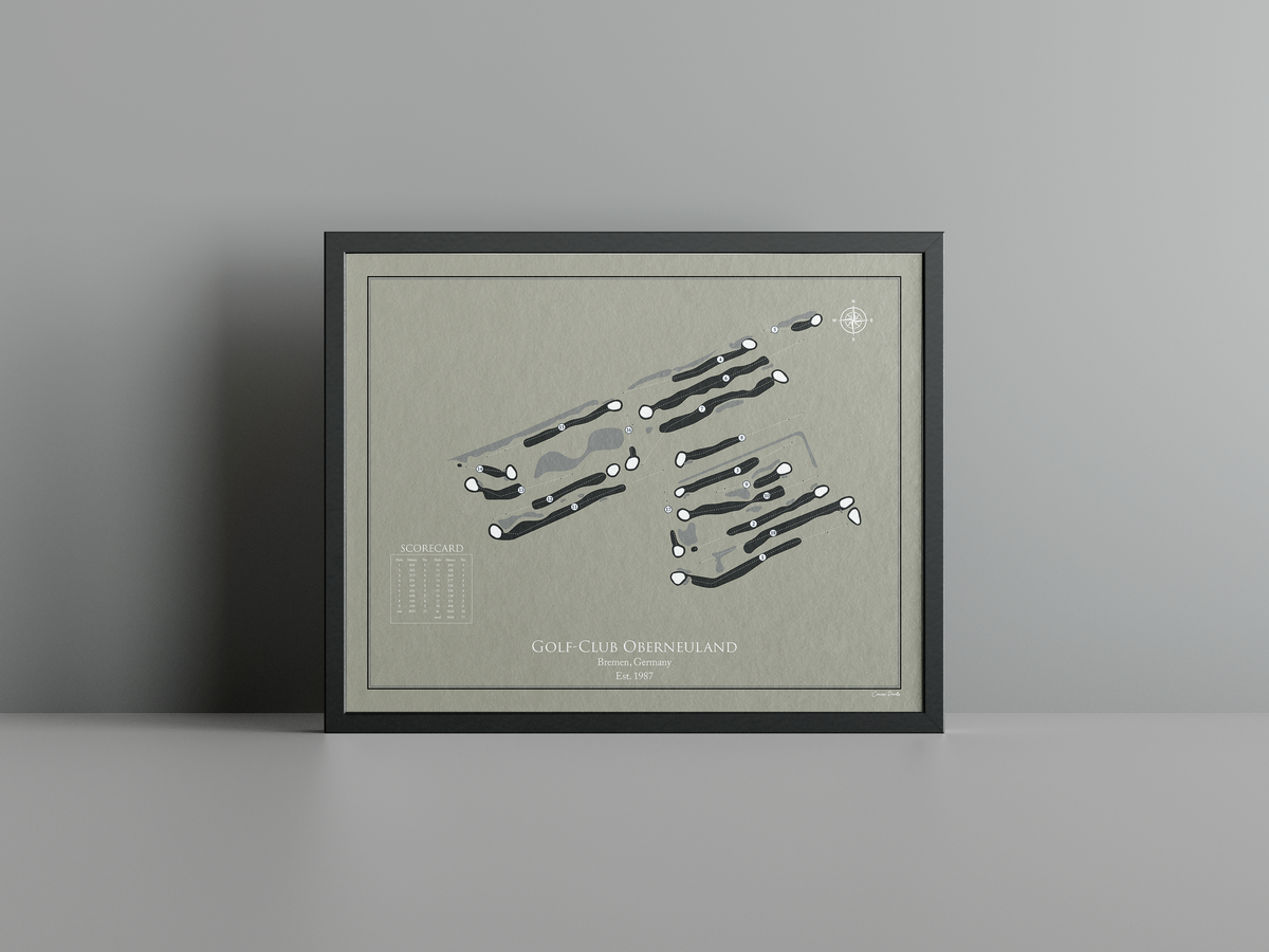 Golf-Club Oberneuland golf course print, brown frame