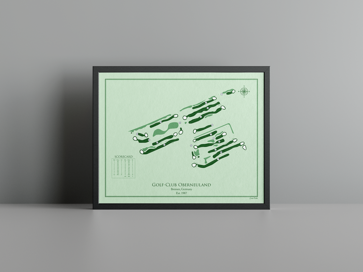 Golf-Club Oberneuland golf course print, green frame