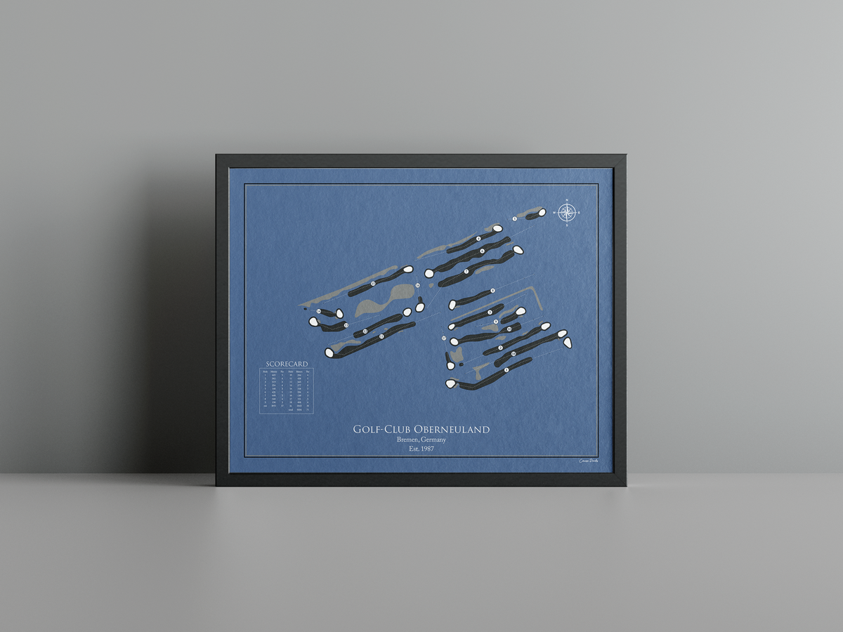 Golf-Club Oberneuland golf course print, navy frame