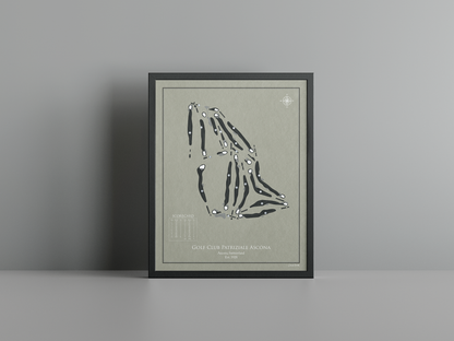 Golf Club Patriziale Ascona golf course print, brown frame