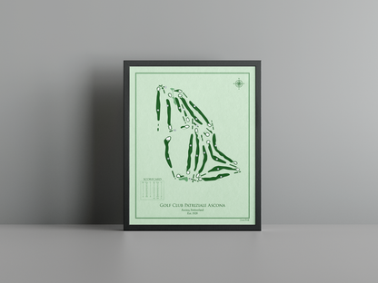 Golf Club Patriziale Ascona golf course print, green frame