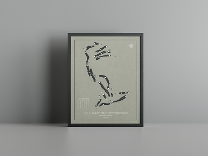 Golf Club Pottenstein-Weidenloh golf course print, brown frame