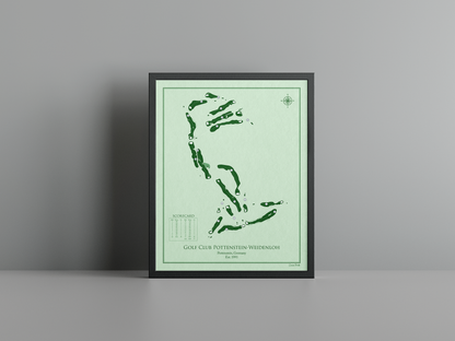 Golf Club Pottenstein-Weidenloh golf course print, green frame