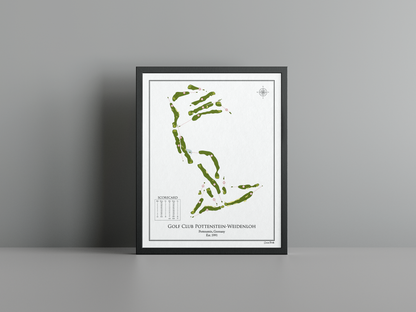 Golf Club Pottenstein-Weidenloh golf course print, white frame