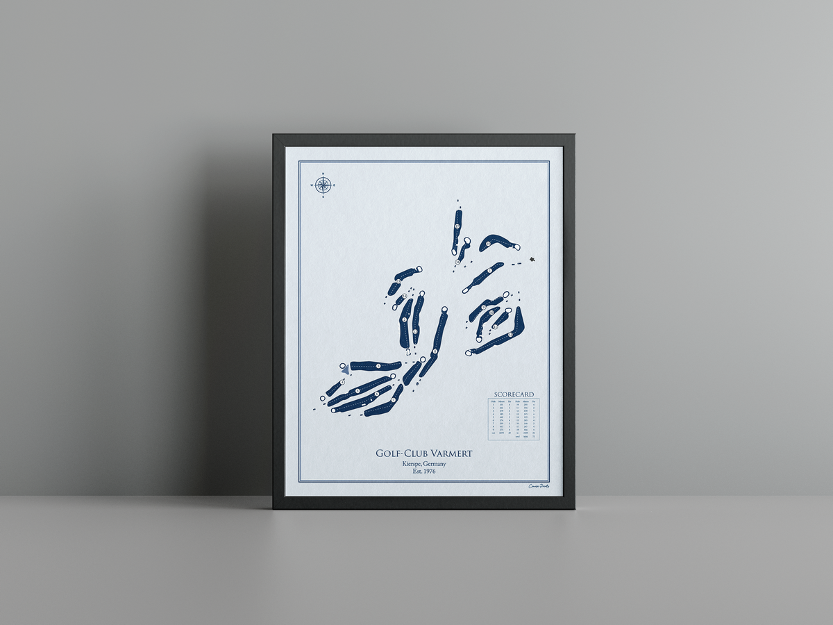 Golf-Club Varmert golf course print, blue frame