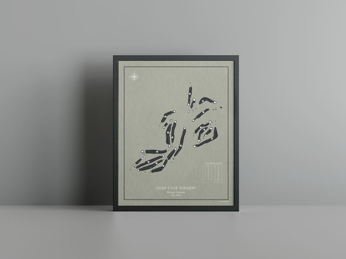 Golf-Club Varmert golf course print, brown frame