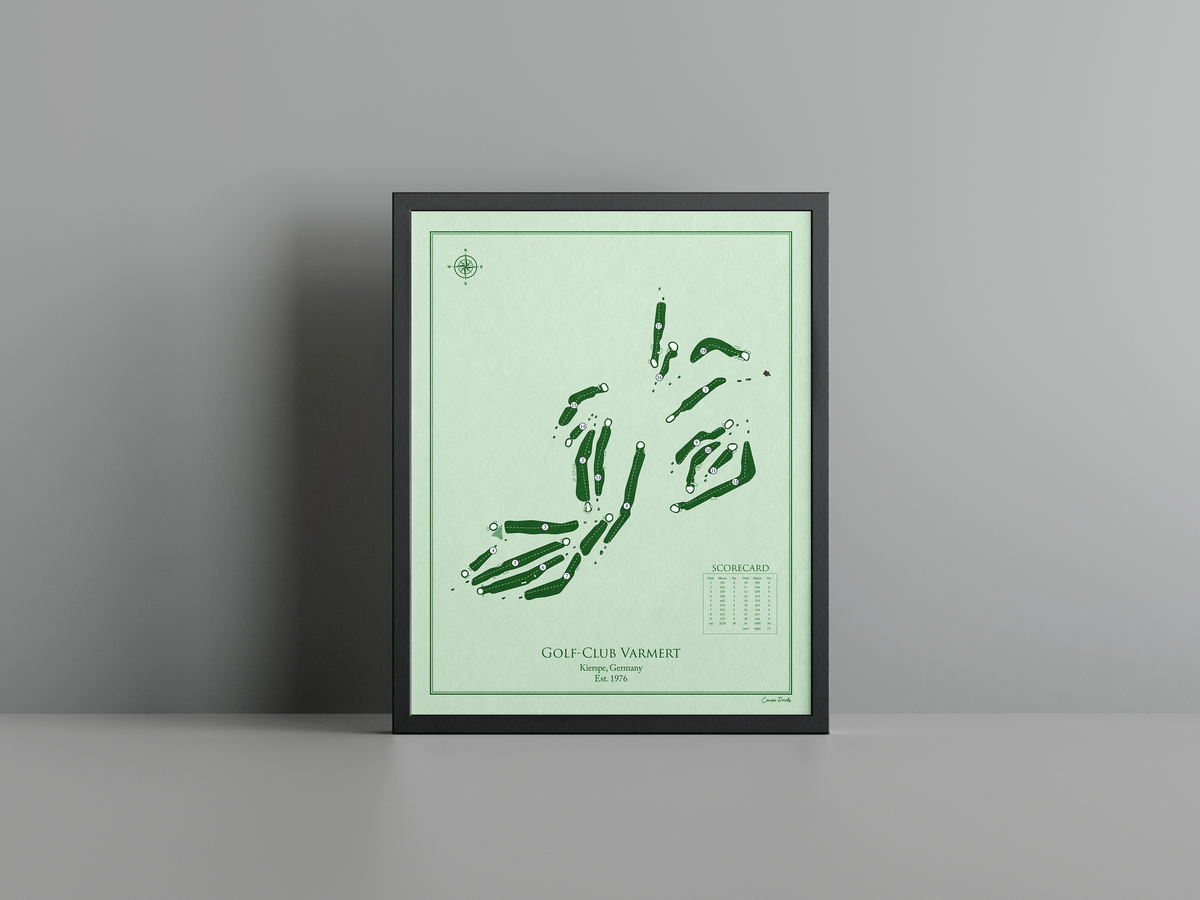 Golf-Club Varmert golf course print, green frame