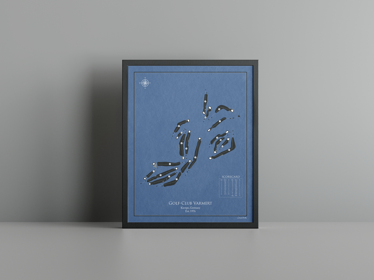 Golf-Club Varmert golf course print, navy frame