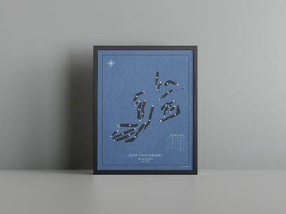 Golf-Club Varmert golf course print, navy frame