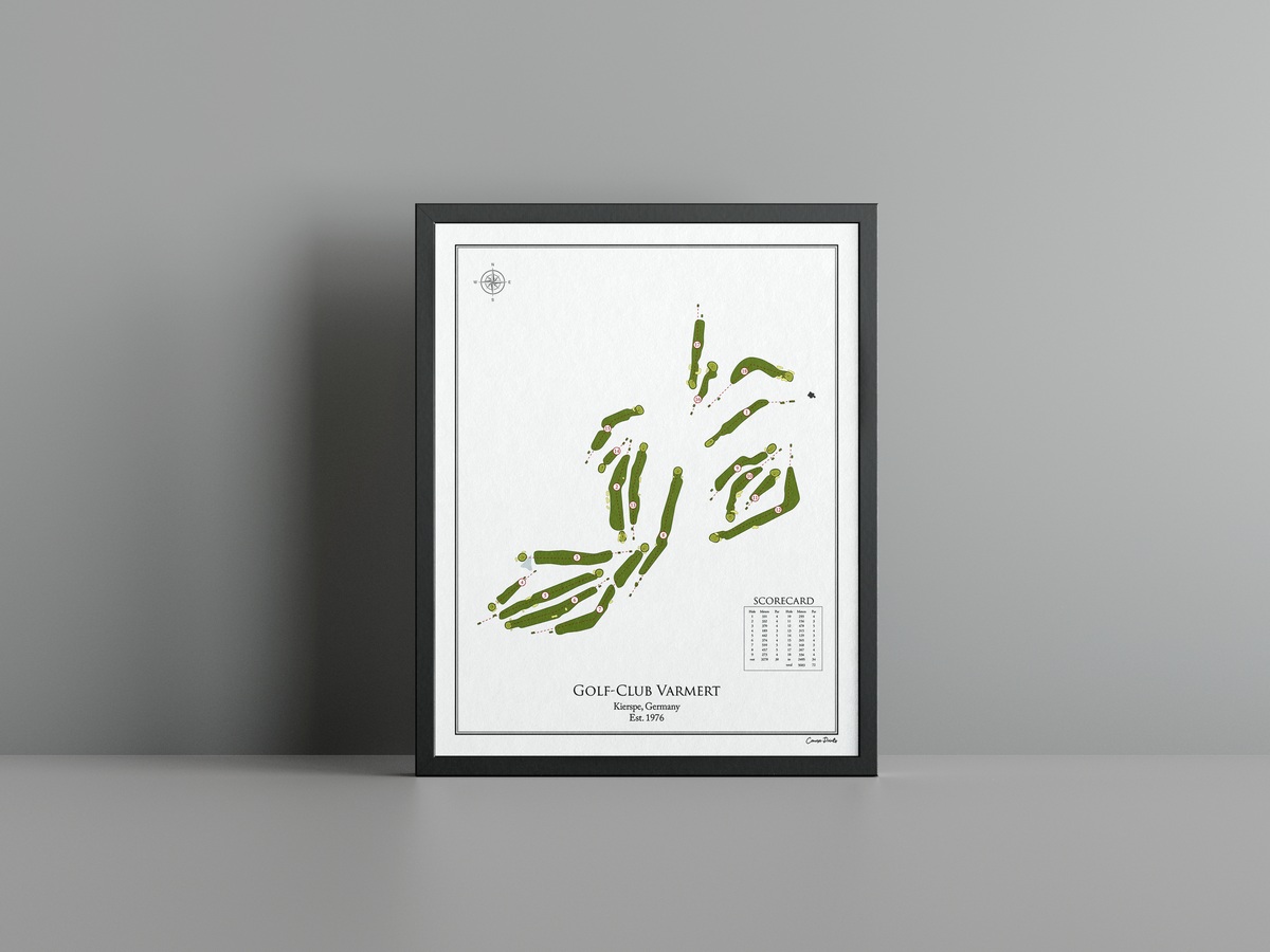 Golf-Club Varmert golf course print, white frame