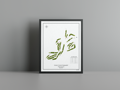 Golf-Club Varmert golf course print, white frame