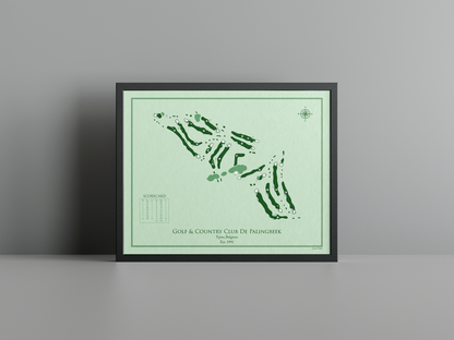 Golf & Country Club Palingbeek golf course print, green frame
