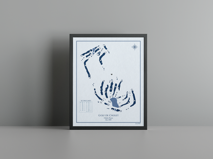 Golf de Cholet golf course print, blue frame