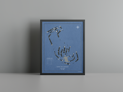 Golf de Cholet golf course print, navy frame