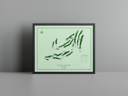 Golf de Falnuée golf course print, green frame