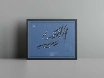 Golf de Falnuée golf course print, navy frame