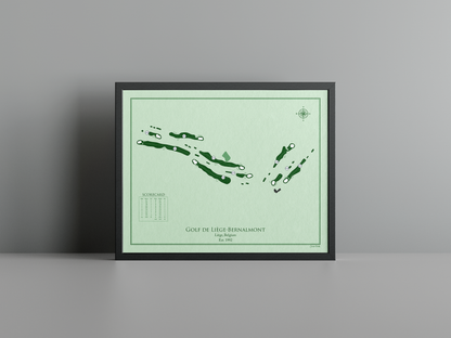 Golf de Liège-Bernalmont golf course print, green frame