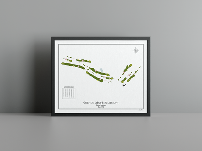Golf de Liège-Bernalmont golf course print, white frame