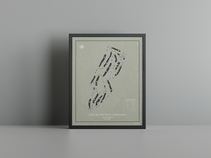 Golf de Mennecy Chevannes golf course print, brown frame