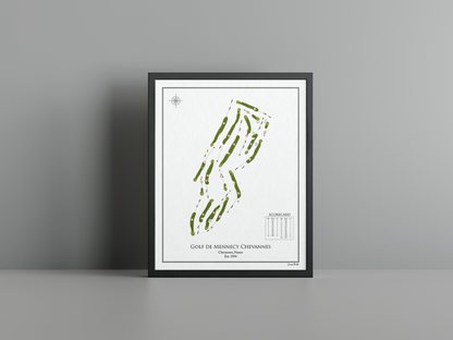 Golf de Mennecy Chevannes golf course print, white frame