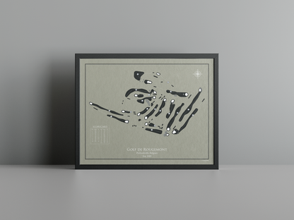 Golf de Rougemont golf course print, brown frame