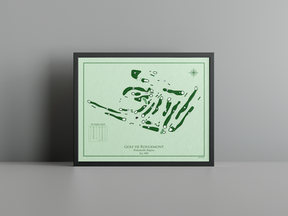 Golf de Rougemont golf course print, green frame