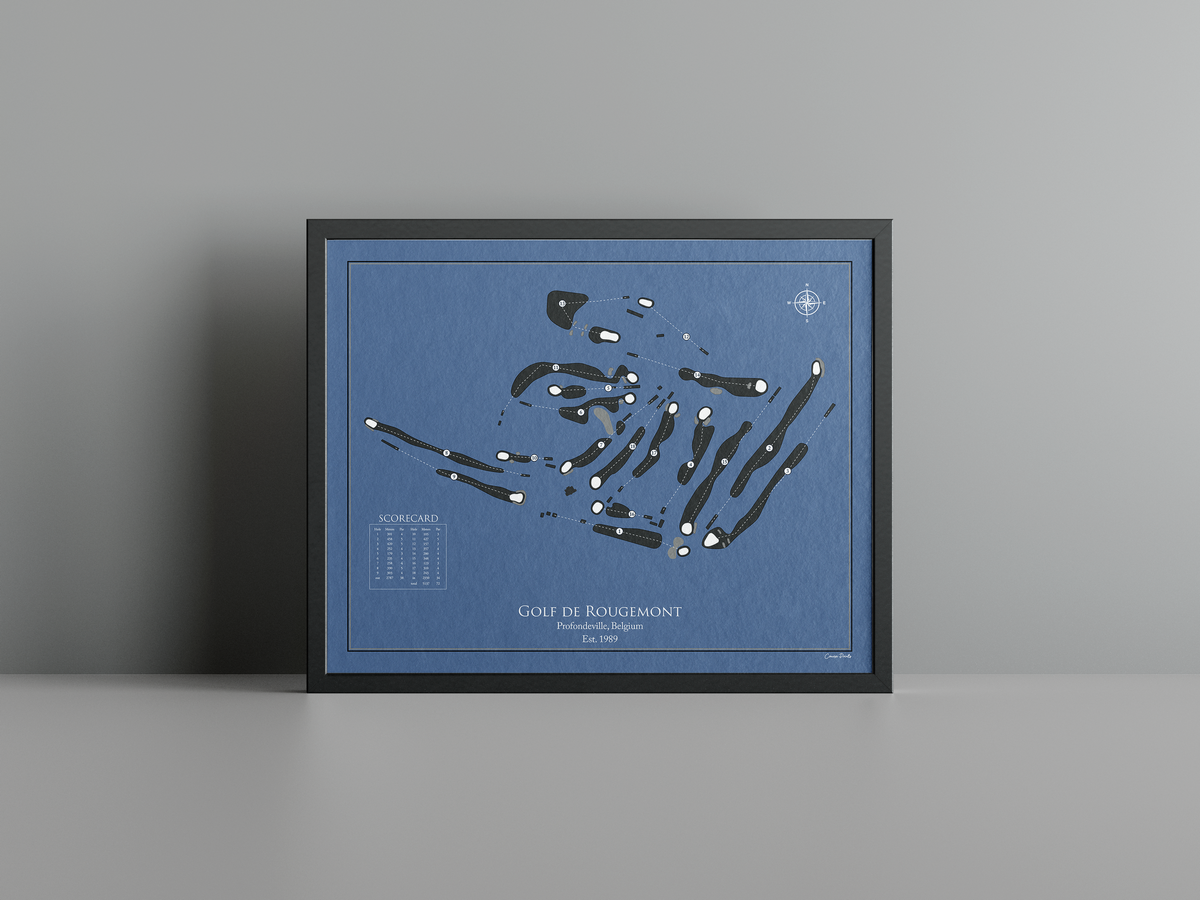 Golf de Rougemont golf course print, navy frame