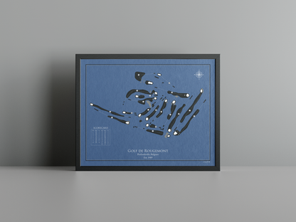 Golf de Rougemont golf course print, navy frame