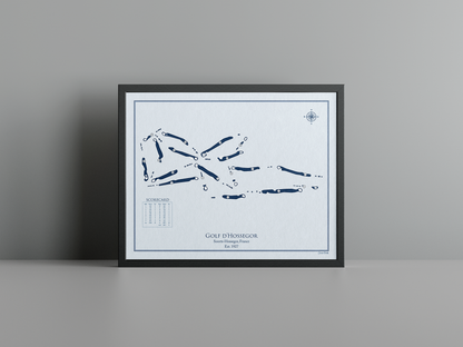 Golf d'Hossegor golf course print, blue frame