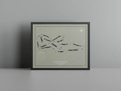 Golf d'Hossegor golf course print, brown frame