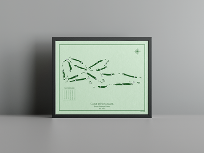 Golf d'Hossegor golf course print, green frame