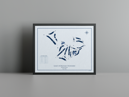 Golf d'Orléans Donnery golf course print, blue frame