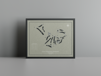 Golf d'Orléans Donnery golf course print, brown frame