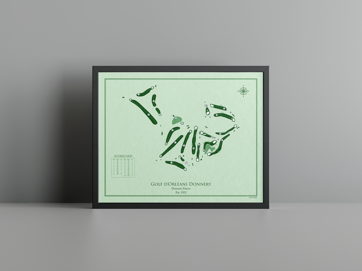 Golf d'Orléans Donnery golf course print, green frame