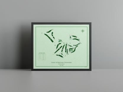 Golf d'Orléans Donnery golf course print, green frame