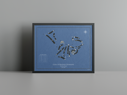 Golf d'Orléans Donnery golf course print, navy frame