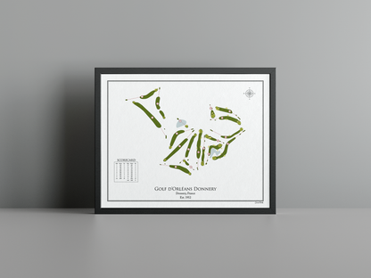 Golf d'Orléans Donnery golf course print, white frame