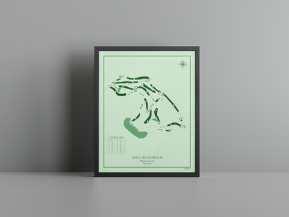 Golf du Coiroux golf course print, green frame