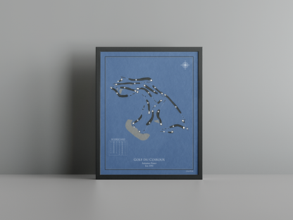 Golf du Coiroux golf course print, navy frame